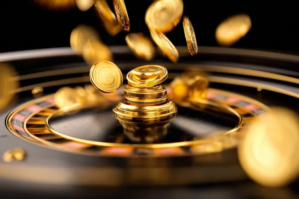 A man celebrating a winning moment on his laptop while gaming symbols float around him, capturing the excitement of PK66 games.